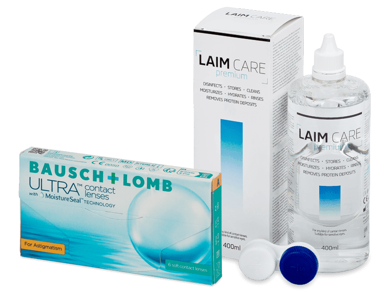 Bausch + Lomb ULTRA for Astigmatism (6 lenses) + Laim Care Solution 400 ml