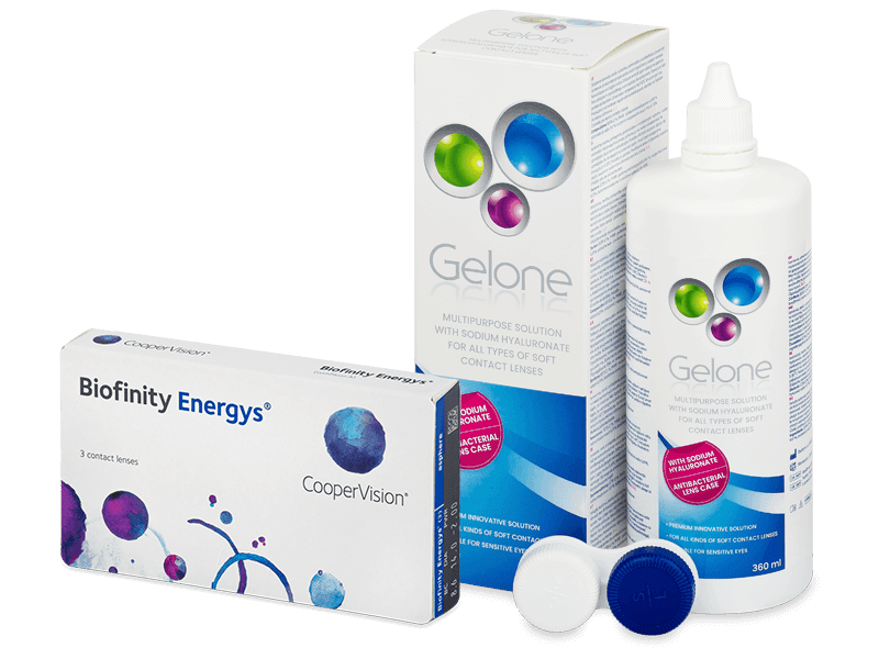 Biofinity Energys (3 lenses) + Gelone Solution 360 ml