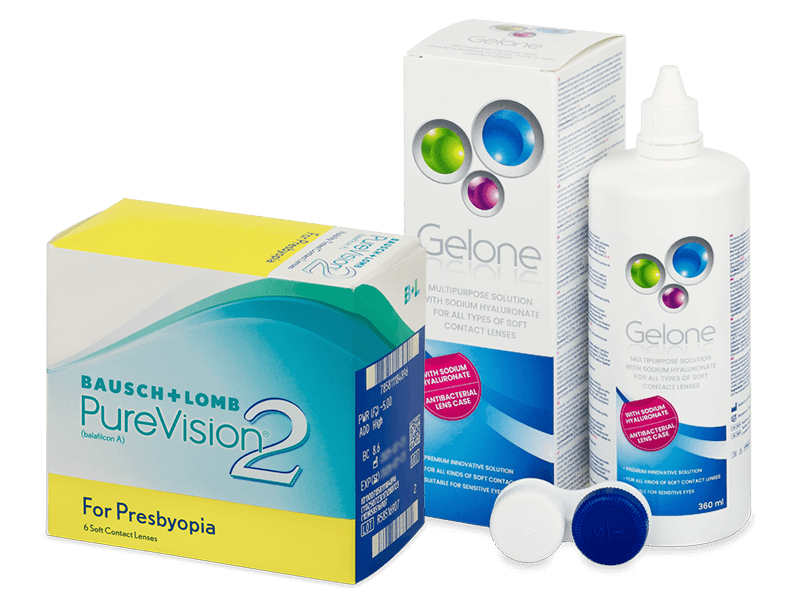 PureVision 2 for Presbyopia (6 lenses) + Gelone Solution 360 ml