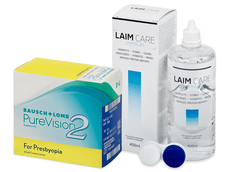 PureVision 2 for Presbyopia (6 lenses) + Laim Care Solution 400 ml