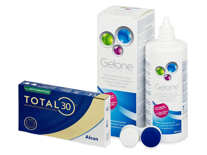 TOTAL30 for Astigmatism (3 lenses) + Gelone Solution 360 ml
