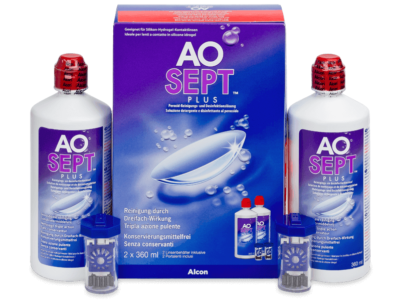 Alcon Υγρό AO SEPT PLUS 2x 360 ml