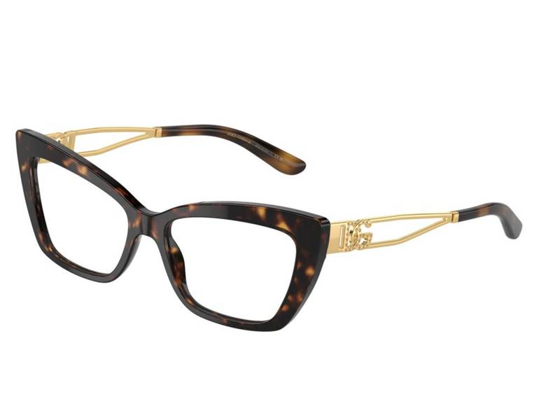 Dolce & Gabbana DG3375B 502 , Occhiali Da Vista Graduati , Prova Online , Plastica , Misura M , Cat Eye , Marrone, Havana , Adrialenti