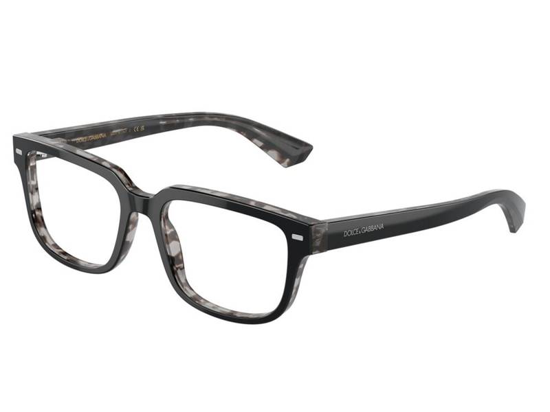 Dolce & Gabbana DG3380 3403 , Occhiali Da Vista Graduati , Prova Online , Unisex , Plastica , Misura M , Rettangolari , Nero, Grigio , Adrialenti