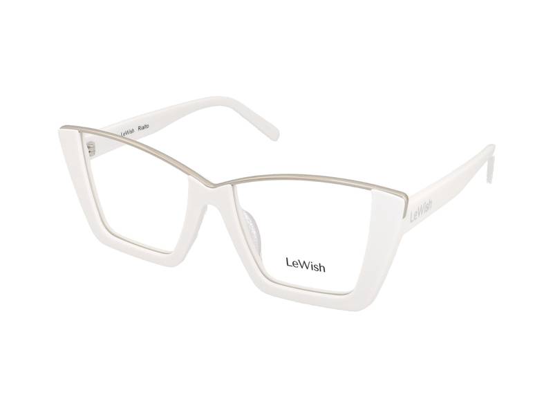 LeWish Rialto C2 , Occhiali Da Vista Graduati , Prova Online , Plastica , Misura M , Farfalla , Bianco, Argento , Adrialenti