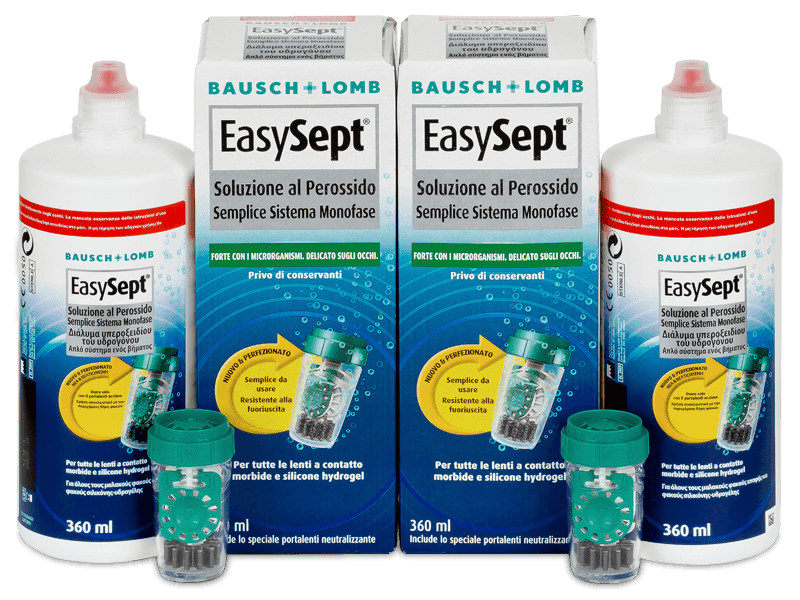 Υγρό φακών επαφής υπεροξειδίου EasySept 2x 360 ml