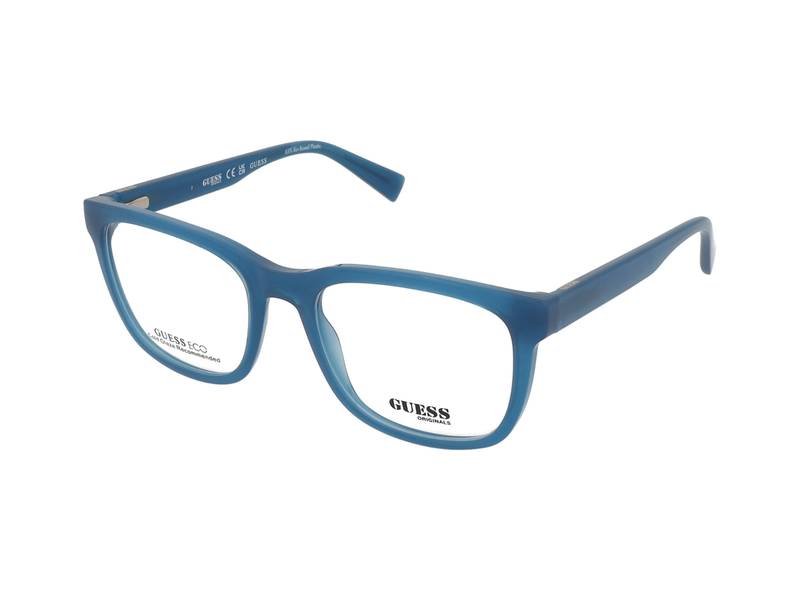 Guess GU8281 090 , Occhiali Da Vista Graduati , Prova Online , Plastica , Misura M , Quadrati , Blu, Trasparente , Adrialenti