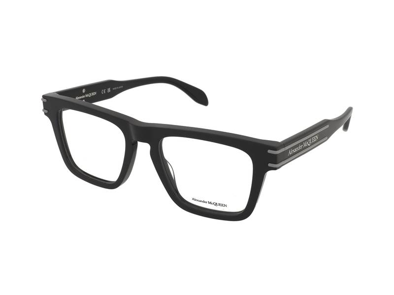 Alexander McQueen AM0400O 001 , Occhiali Da Vista Graduati , Unisex , Plastica , Misura M , Quadrati , Nero , Adrialenti