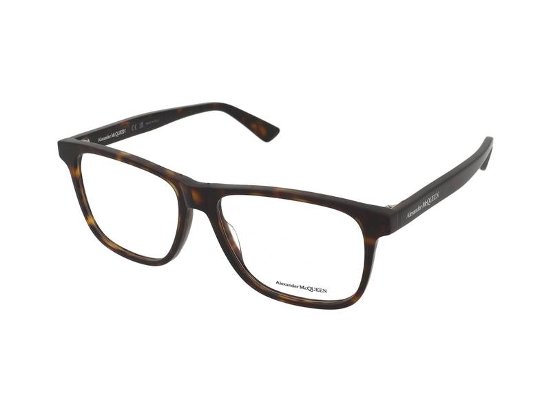 Alexander McQueen AM0463O 002 , Occhiali Da Vista Graduati , Unisex , Plastica , Misura M , Quadrati , Marrone, Havana , Adrialenti