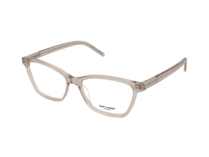 Saint Laurent SL M128 011 , Occhiali Da Vista Graduati , Prova Online , Unisex , Plastica , Misura M , Rettangolari , Trasparente , Adrialenti