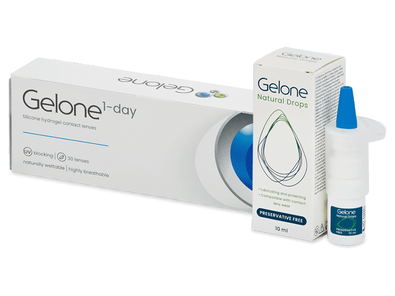 Gelone 1-day (30 čoček) + oční kapky Gelone Natural Drops 10 ml | Alensa.cz