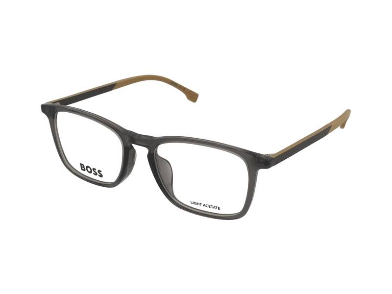 Hugo Boss Boss 1716/F KB7 , Occhiali Da Vista Graduati , Plastica , Misura M , Quadrati , Grigio, Trasparente , Adrialenti