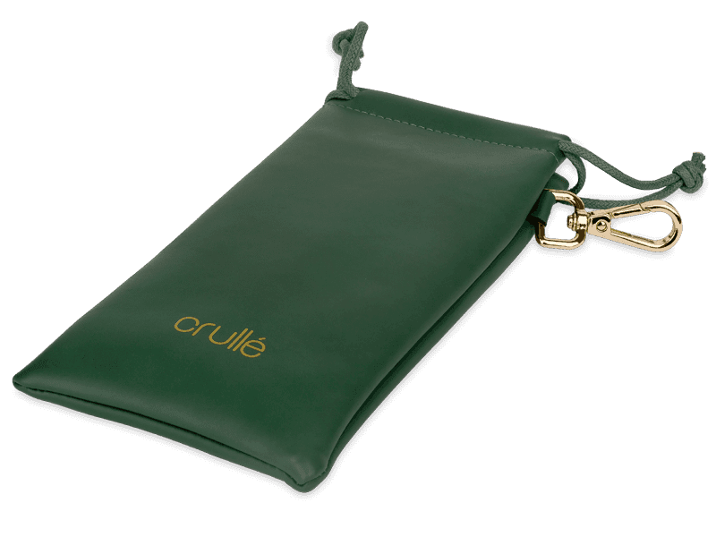 Crullé glasses pouch - green