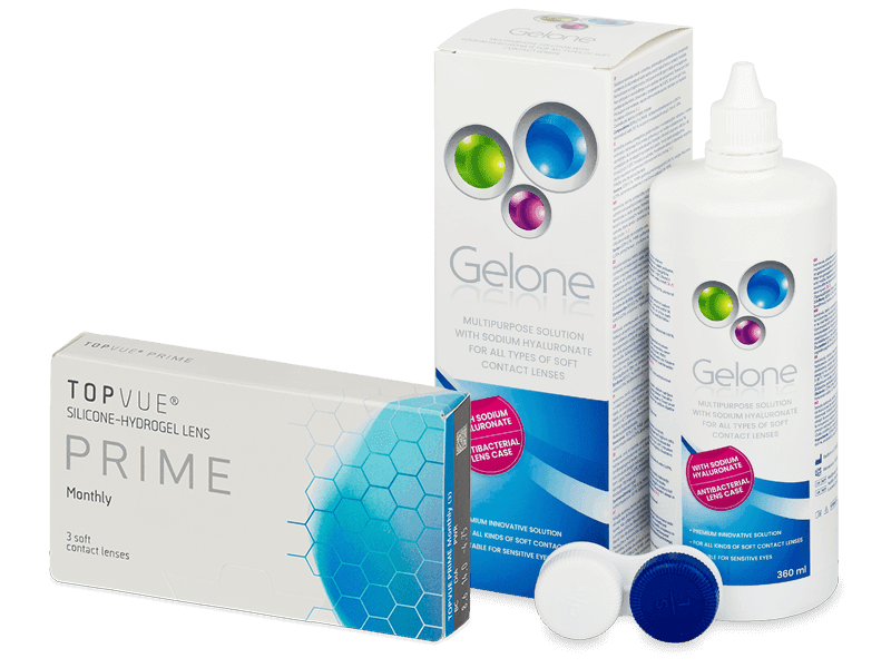 TopVue Prime (3 čočky) + roztok Gelone 360 ml