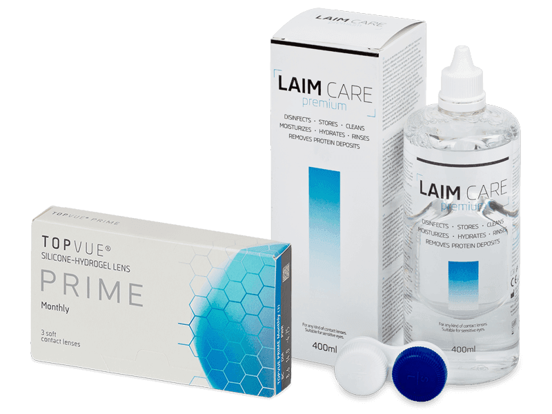 TopVue Prime (3 čočky) + roztok Laim Care 400 ml