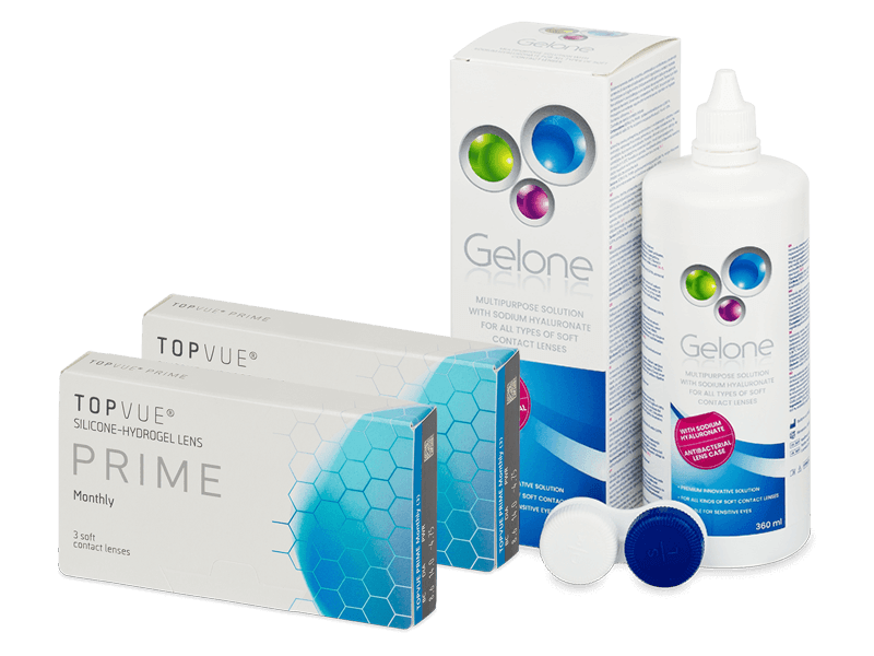 TopVue Prime (6 čoček) + roztok Gelone 360 ml