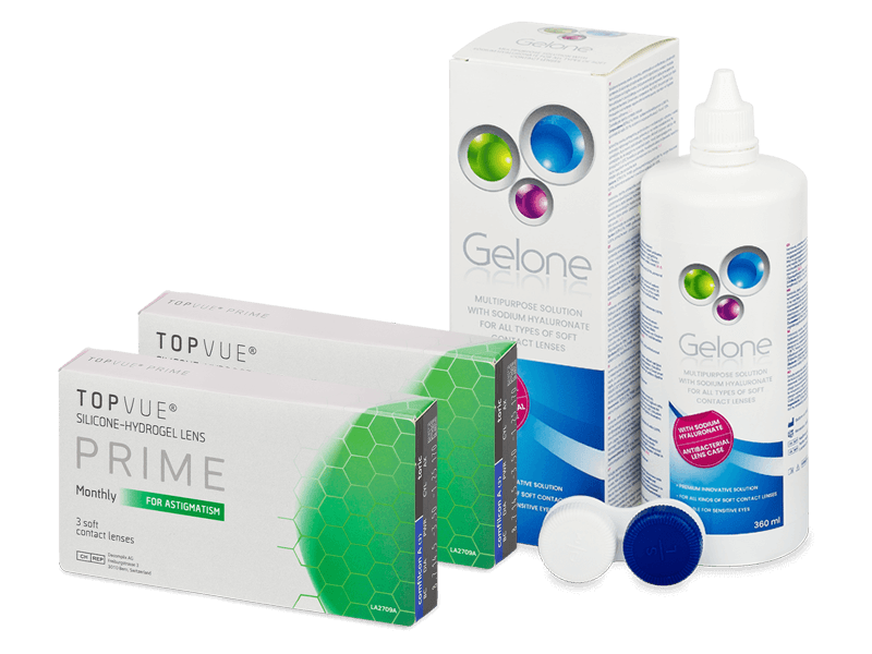 TopVue Prime for Astigmatism (6 čoček) + roztok Gelone 360 ml