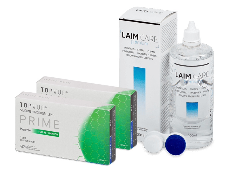 TopVue Prime for Astigmatism (6 čoček) + roztok Laim Care 400 ml