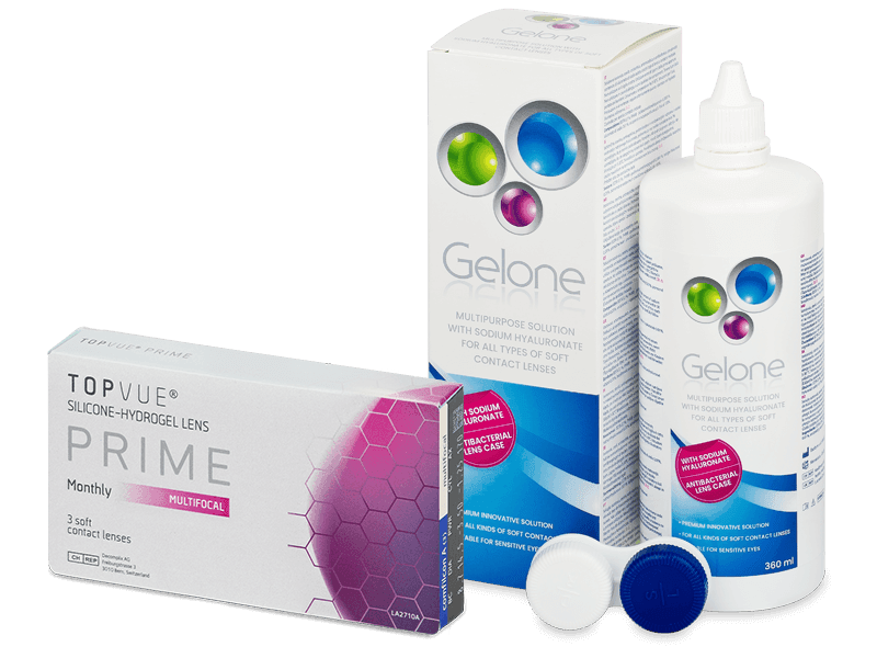 TopVue Prime Multifocal (3 čočky) + roztok Gelone 360 ml