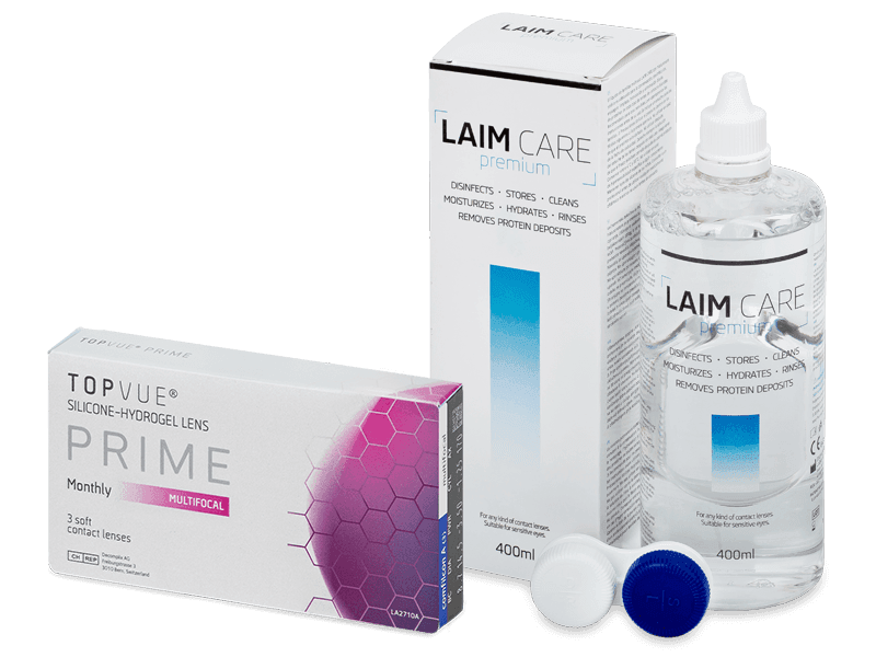 TopVue Prime Multifocal (3 čočky) + roztok Laim Care 400 ml