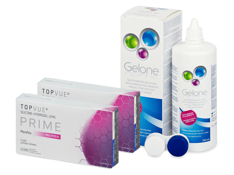 TopVue Prime Multifocal (6 čoček) + roztok Gelone 360 ml